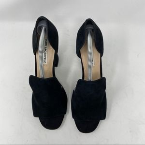 Karl Lagerfeld black suede heels size 9 1/2